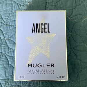 Mugler Angel Perfume Box in Light Blue and Gold